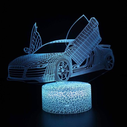 Lastbilformad 3D LED Nattlampa Barn Dekoration USB-lampa Sovrumssovlampa 16 Färgbyte USB-touchbas Present Leksak USB-kabel Dekoration Skrivbord