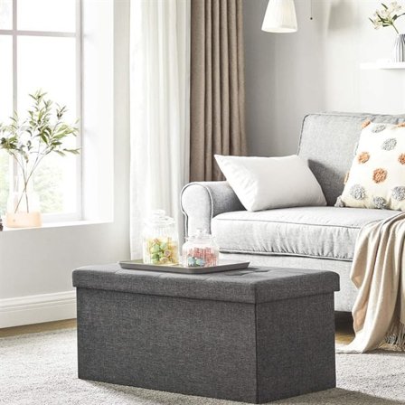 Fodskammel med opbevaring 76x38x38cm - Grå