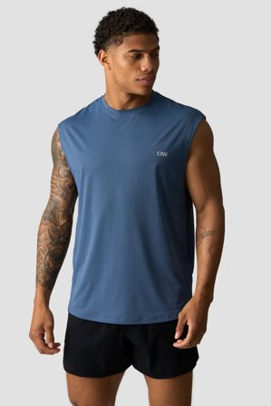 ICANIWILL - Stride Sleeveless T-shirt Dusty Twilight Blue - Herren - ICIW