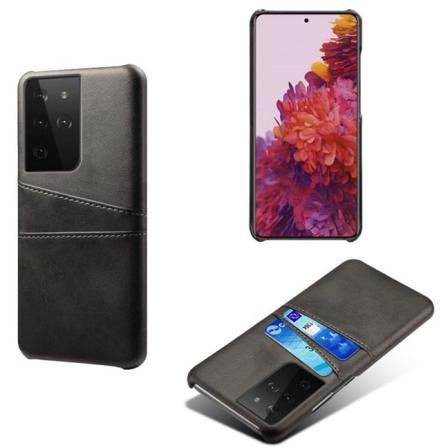 Samsung S21 Ultra Mobilskal Korthållare Retro V2 Svart