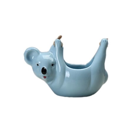 Sarjakuvaeläin Laiska Seinälle Ripustettava Maljakko Koala Kukka Ruukku Keraaminen Chlorophytum Ruukku Koti Puutarha Koriste (Sininen)