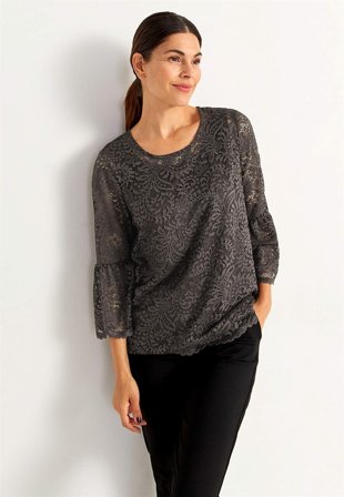 Cellbes of Sweden - Spetstopp med trumpetärm - brun - för damer - 46/48