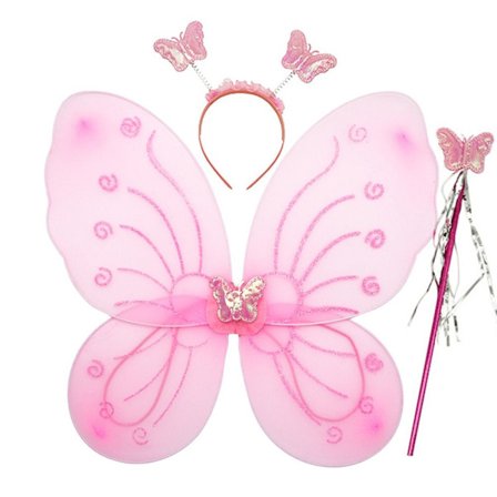 Børne sommerfugle pandebånd Wings Prinsesse kostume sæt 02 02