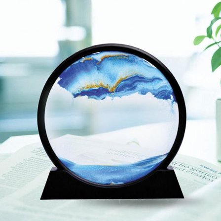 Dynaaminen hiekkataide 3d nestemäinen liike, liikkuva hiekka merimaisema hiekkakenttä nopea maali Uusi