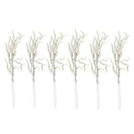 Xmas Snow Pine Branch Konstgjord Växt Simulering Blomma