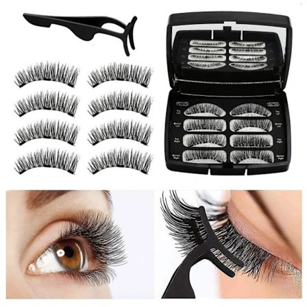 Magnetiske øjenvipper, genanvendelige 3d magnetiske falske øjenvipper falske øjenvipper, N