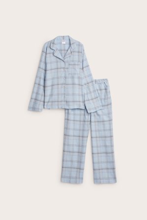 Kappahl | Rutig flanellpyjamas | Blå