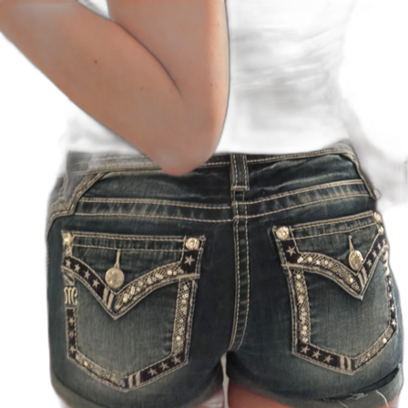 Blå Miss me shorts med stjärndetaljer