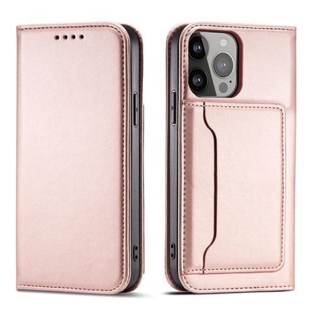 Magnet Kortetui til iPhone 13 Pro Max Pouch Card Wallet Card Holder Pink