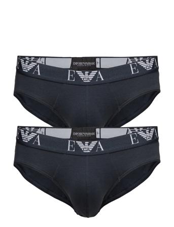 Mens Knit 2Pack Brie Y-sepalus Briefs Alushousut Sininen Emporio Armani
