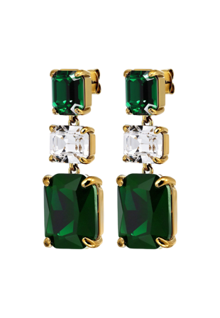 Dyrberg & Kern ESMARA EMERALD GREEN / CRYSTAL Örhänge Smycken klockor Dam Grön ONESIZE