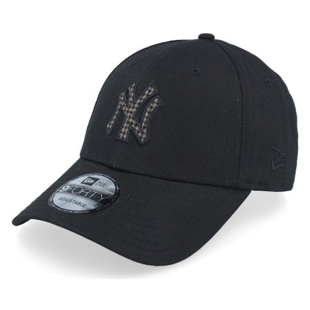 New Era - MLB Svart adjustable Caps - New York Yankees Check Infill 9FORTY Black Adjustable @ Hatstore