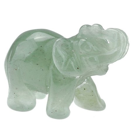 Krystall Elefant Statue, 5cm Naturlig Smaragd Utskåret Elefant Hjem