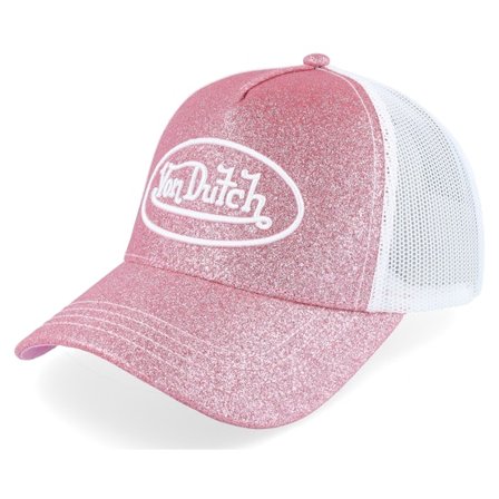 Von Dutch - Rosa trucker Caps - Glitter White/Pink Trucker @ Hatstore