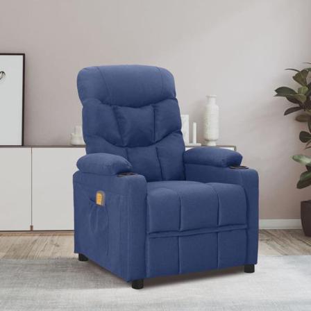 Vidaxl Massagefåtölj Blå Tyg Blå