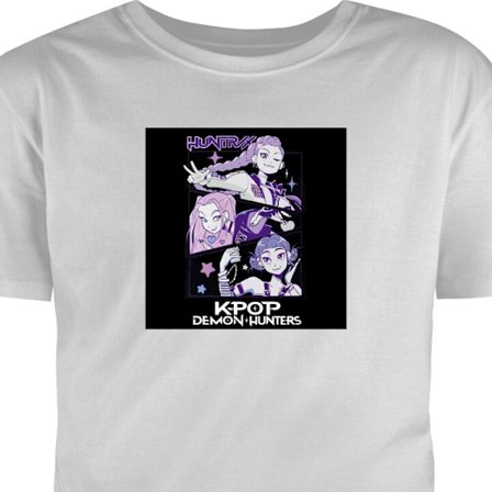 Barn T-skjorte Kpop Demon Jegerne Huntrix Trio Jenter Lilla Stjerner Retro Idol Kunst