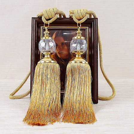 2 stk. Gardinbinder med Perler, Gardinbindertov, Vinduegardiner Dekoration, Tassel Gardinbinder, Gardinbindertov Tilbehør