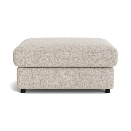 Oasis Pouf Hocker in Genesis Grau/Beige, moderner Polsterhocker mit meliertem Muster, komfortable Nozag-Federung, quadratisches Design, 44cm