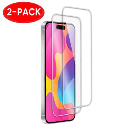 2-Pack - iPhone 15 skjermbeskytter i herdet glass