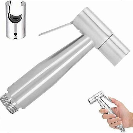 Doccetta, WC-dusj, WC-dusjsett, baderomssett, veggmontert slangesett, dusjhode i rustfritt stål, brukes til bidet, vask, WC, kjøkken, a