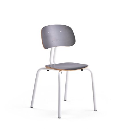 Klassenzimmerstuhl YNGVE, 4 Beine, weiß, anthrazit, H 460 mm