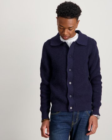 Brand Island WOODS CARDIGAN KNIT KID Bleu Pulls Garçon - Kids Brand Store