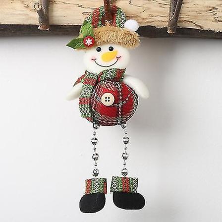 10 stk Julerutete Stoffperler Beinanheng Julerutevindudekorasjon Tegneserie Små Dukkepynt Snowman