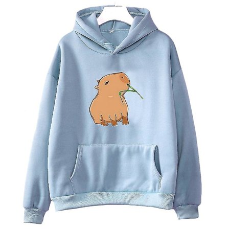 Funny Capybara Print Hoodie Women/men Kawaii Cartoon Tops Sweatshirt For Girls Unisex Fashion Harajuku Graphic Hooded Pullovers-G .i khaki