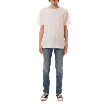 Nudie Jeans Roffe T-Shirt French Blue T-shirts Herr Vit M