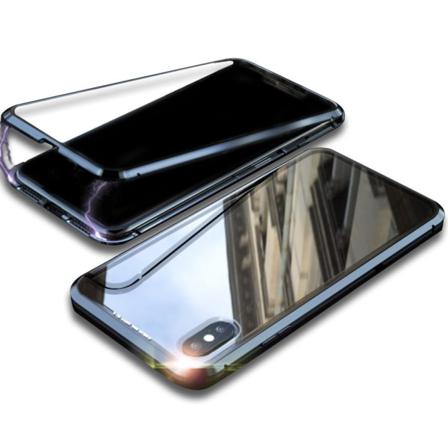 Armor Skal För Apple Iphone X / Xs Skyddsglas Aluminium Metall B Svart