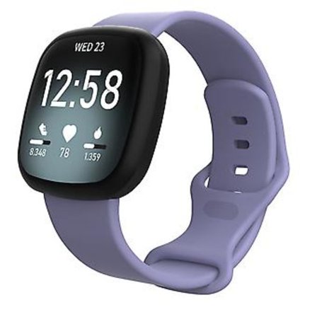 För Fitbit Versa 3 / Sense Silikonarmband Storlek: L (Lila)