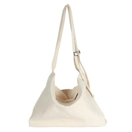 Stor Kapacitet Tote Canvas Clutch Axelväska Retro Handväska Reseväska Vit