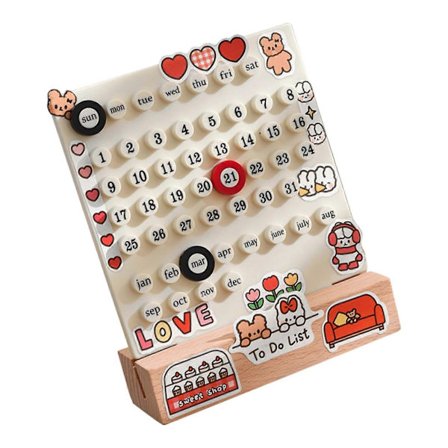 Integrert Støpt Ring Skrivebordskalender Skrivebordsdatoplanlegger for DIY Hjemmeinnredning