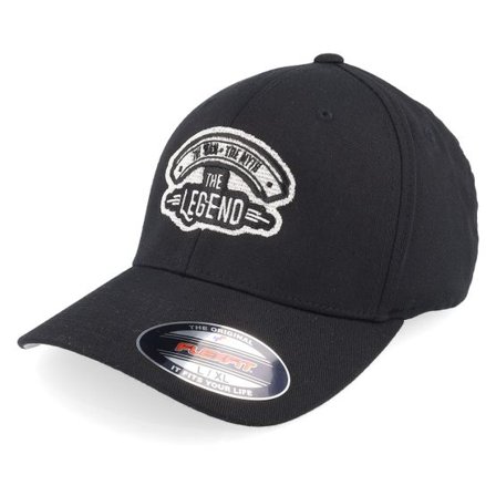 Iconic - Svart flexfit Keps - The Man The Myth The Legend Black Flexfit @ Hatstore