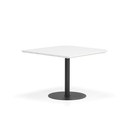 Table METRIC, rounded corners, 1000x1000x720 mm, black/white