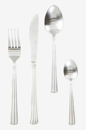 Jotex - Bestiksæt 16 Dele Mat sølvfarvet - KAIYA - Køb Bestik hos Jotex