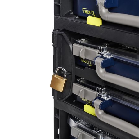 Raaco CarryMore Sikkerhetslås for CarryMore-kjerre, Garasjeinnredning & oppbevaring