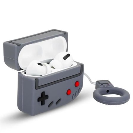 Coque för Apple AirPod PRO 2 Etui Design Retro Game Grey Hörlurar i silikon Coque 3D Nyckelring
