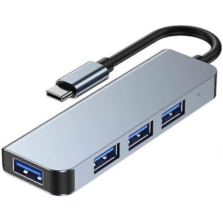 USB C Hub USB 3.0 Slim Aluminiumskal Typ C till 4-Port USB 3.0 Adapter, Höghastighets USB-splitter, Kompatibel med MacBook Air, Mac Pro/Mini, iMac, 