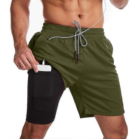Badshorts Herr, Badbyxor Med Kompressionsfoder 2 I 1 Snabbtorkande Stretchiga Herr Badshorts Surfstrandshorts Med 2 Blixtlåsfickor