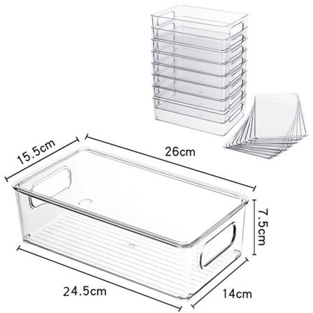 Plast Pantry Organisation Stapelbar Kylskåp Organizer Köksorganisation