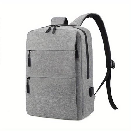 Reiseveske Laptop Ryggsekk Casual Ryggsekk Menn Kvinner College Bag med USB-ladeport Grå