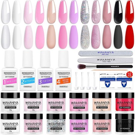 Nail Powder Starter Set, 12 Colours,