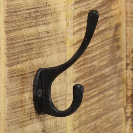 Vidaxl Klädhängare Väggmonterad 2 St Massivt Mangoträ 36x110x3 C Brun