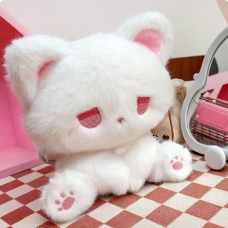 Cute Plush Cat Sitting Doll - High-Quality Cartoon Plush Toy for Desk, Gift for Friends