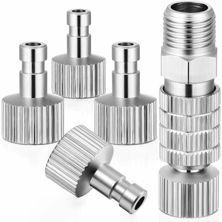 5 Dele Airbrush Adapter Sæt, 1/8" Han-Hun Universal Adapter, Metal Afbryder til Airbrush Metal Slange Konnektor Airbrush