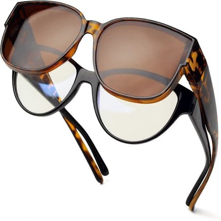 Polariserte solbriller som passer over briller, solbriller for kvinner å bruke over briller UV-beskyttelse