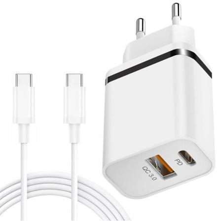 2-portars PD+QC 3.0 snabbladdare med 1M USB-C-kabel för Xiaomi 13 - 13 Pro - 13 Ultra - 13T Pro