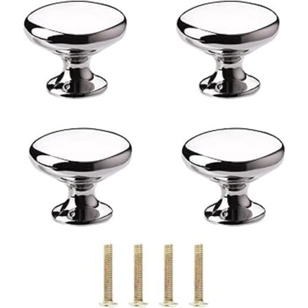 Silver Polerad Krom Skåp Hårdvara Rund Svamp Dörrhandtag Knopp 30mm för Skåp, Skåp, Garderob, Klädskåp, Byrå Låda, Sovrum, Badrum