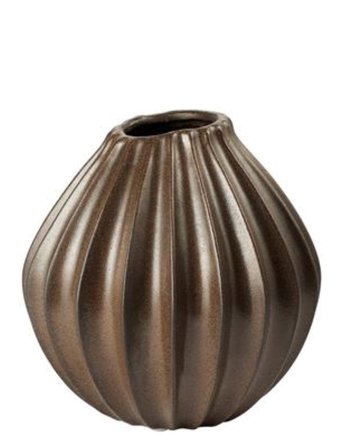 Broste Copenhagen Wide Vase S - Brown - Ø 15 CM
